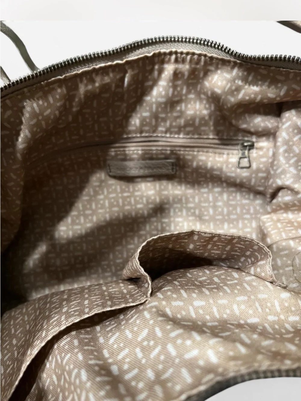 Lucky Brand Taupe/Cream Pebbled Leather Hobo